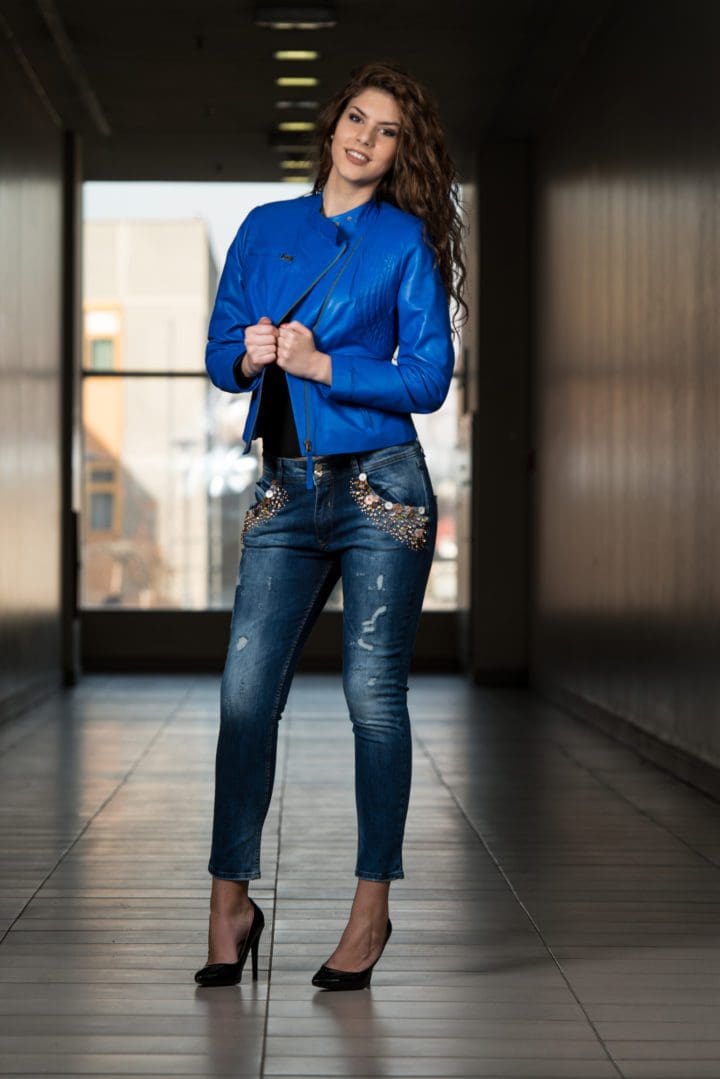 How To Style Blue Leather Jacket with Jeans