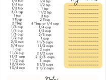 Printable Recipe Doubler Cooking Notes Pages
