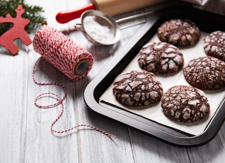 Double Chocolate Crinkle Cookies