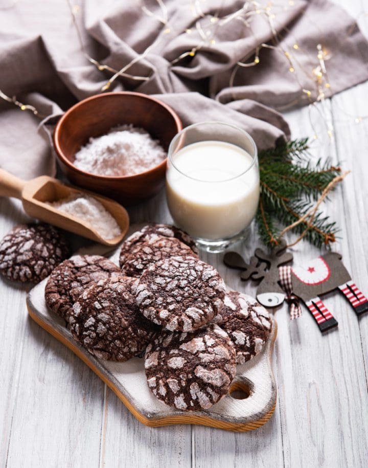 Double Chocolate Crinkle Cookies