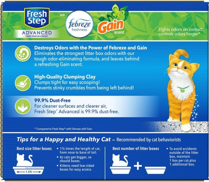 Fresh Step Scoopable Clumping Cat Litter Back fo Box
