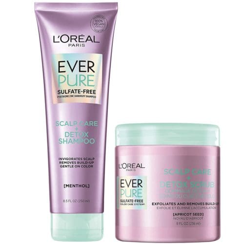 L'Oreal Paris EverPure Sulfate Free Scalp Care Detox Shampoo and Scalp Treatment