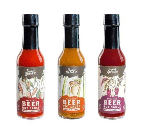 Beer infused Hot Sauce Variety pack (Includes Asian Sriracha Garlic Serrano & Roasty Chipotle) Craft Beer Gift Hot Sauce Gift Set Beer Sauce BBQ Sauce Beer Lover Grill + Man Cave