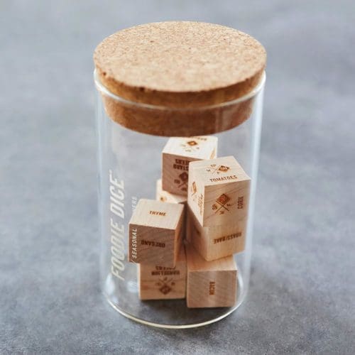 Foodie Dice® No Seasonal Dinners (tumbler) Classic Edition :: Laser engraved wood dice for cooking Inspiration:Cooking gift foodie gift hostess gift