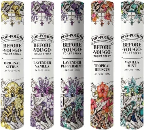 Poo Pourri Before You Go Toilet Spray In A Pinch Pack Variety Travel Size mL Original Citrus Lavender Vanilla Tropical Hibiscus Vanilla Mint and Lavender Peppermint