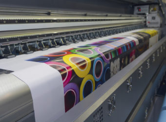 Large format printing machine in operation Industry