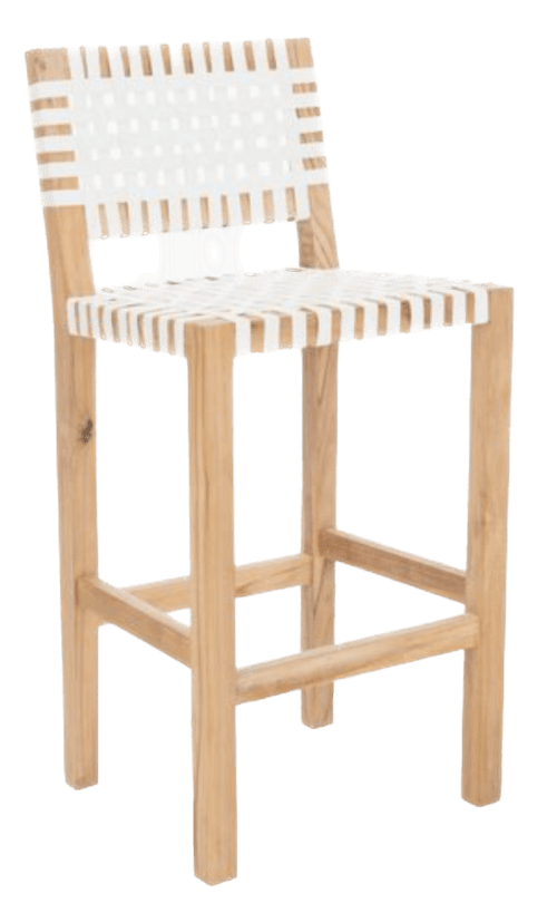 One Kings Lane Vince Leather Counter Stool, White
