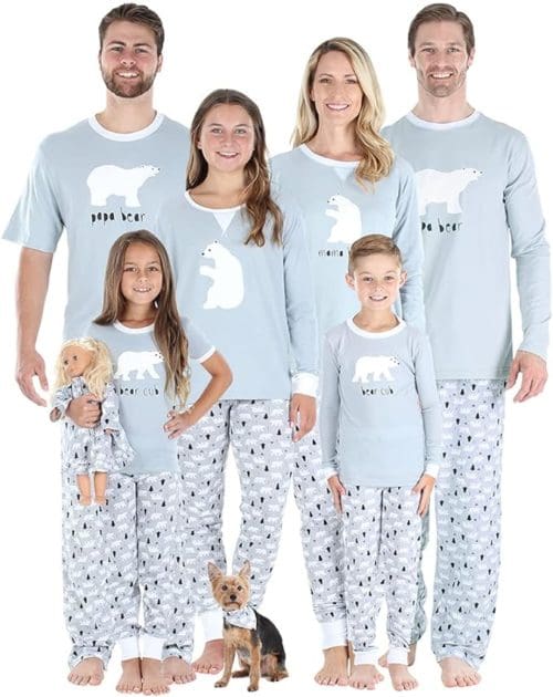 Sleepyheads Holiday Family Matching PJ Sets Bear Snowflakes Tie Dye