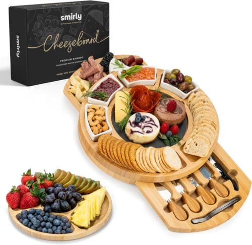SMIRLY Large Charcuterie Board Gift Set Bamboo Cheese Board Set New Home Women Bridal Shower Gift Ideas Wedding Gifts for Couple Housewarming Gift