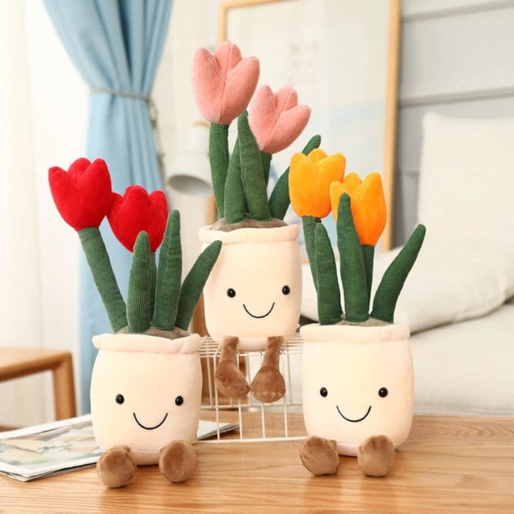 Valentines Gifts for Teens Quioee pcs Tulip Plush Toy Stuffed Flower Pot