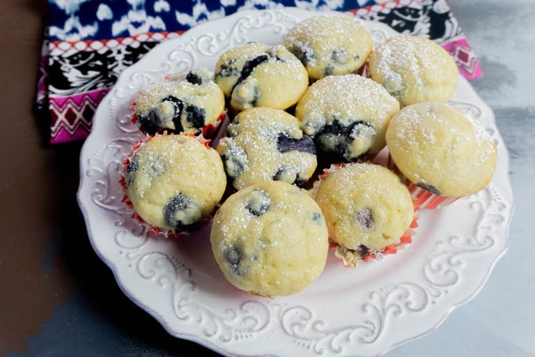 Blueberry Muffins with Pancake Mix Mini Muffin Breakfast