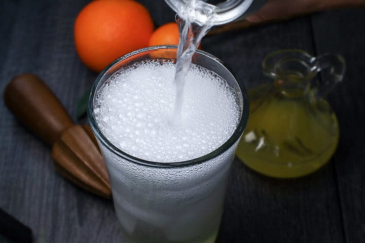 Lemon Vodka Spritzer Recipe in Process