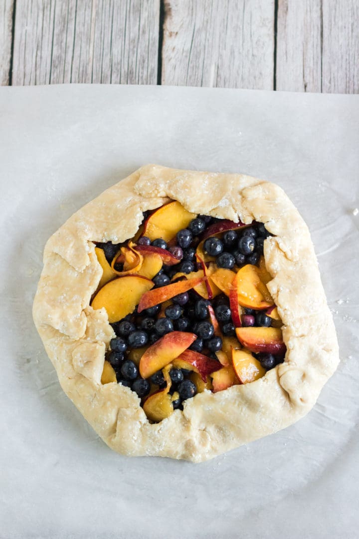 Peach Blueberry Puff Pastry before cooking