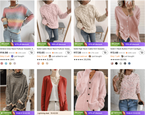 Women's Temu Clothing