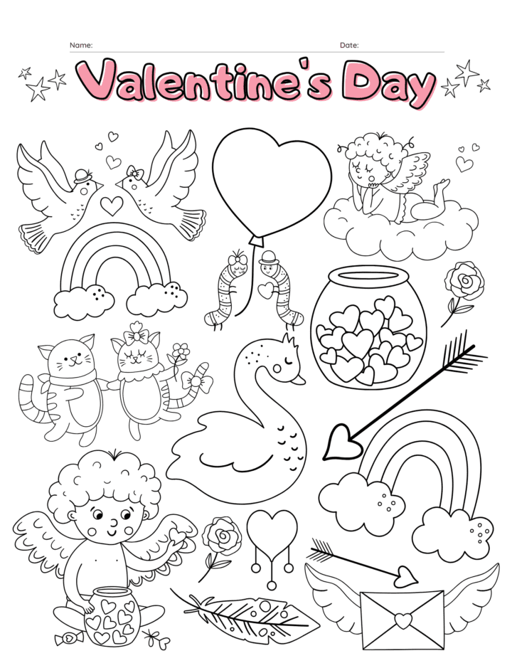 Valentine's Day Coloring Worksheet