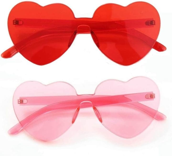 Valentines Gifts for Teens Yoela Heart Oversized Rimless Sunglasses