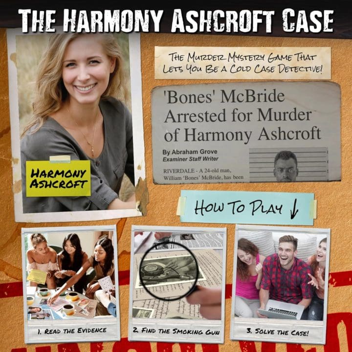 Unsolved Case Files Cold Case Murder Mystery Game Who Murdered Harmony Ashcroft? | Can You Solve The Crime?