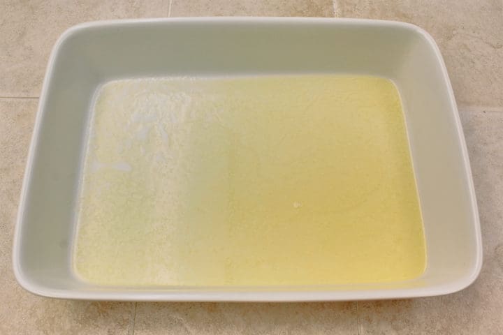 butter in pan melted