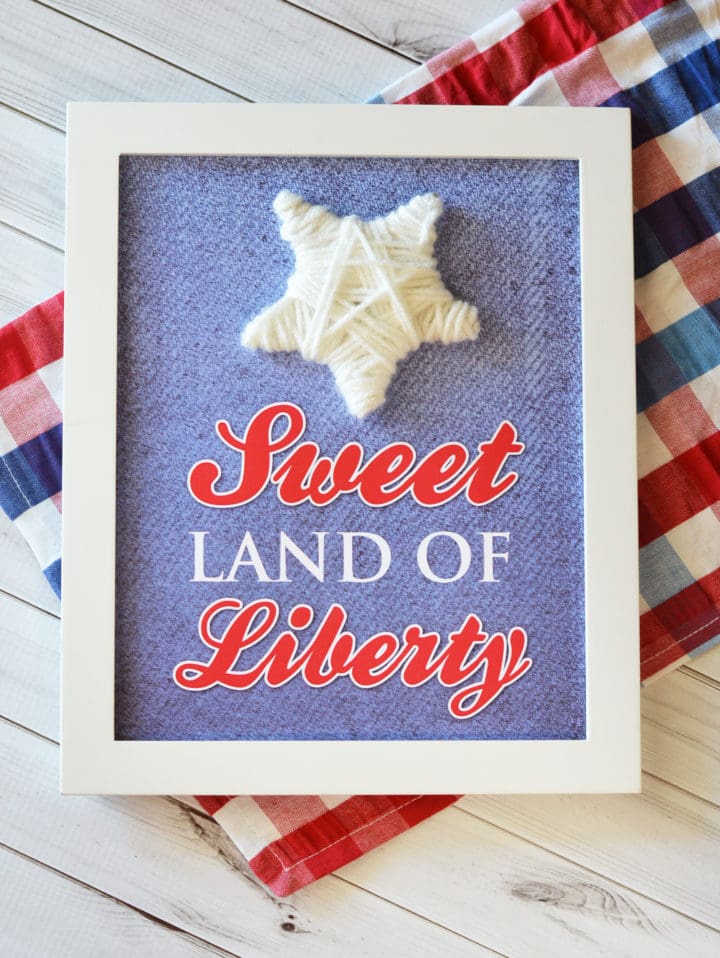 DIY Americana Artwork Sweet Liberty Picture Frame Craft | Americana Wall Art Decor