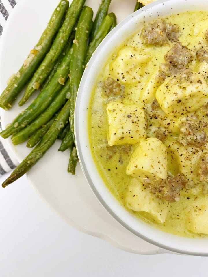 Ricotta Gnudi Recipe with Creamy Sausage Pesto