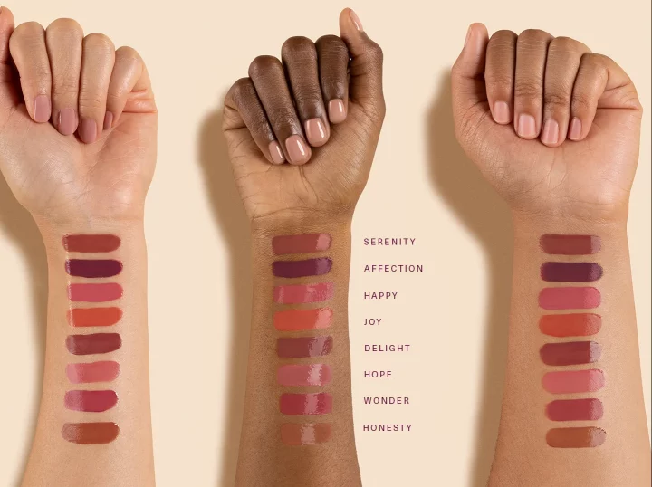 Rare Beauty Lip Oil Swatches