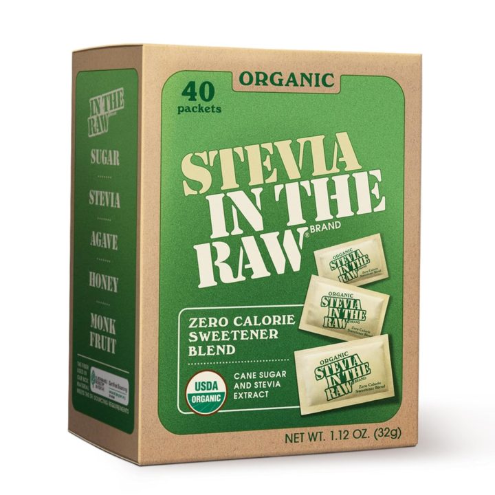 Stevia In The Raw Organic Stevia Sweetener Packets Ct Zero Calorie Stevia Sugar Substitute Packets No Erythritol or Artificial Flavors USDA Organic