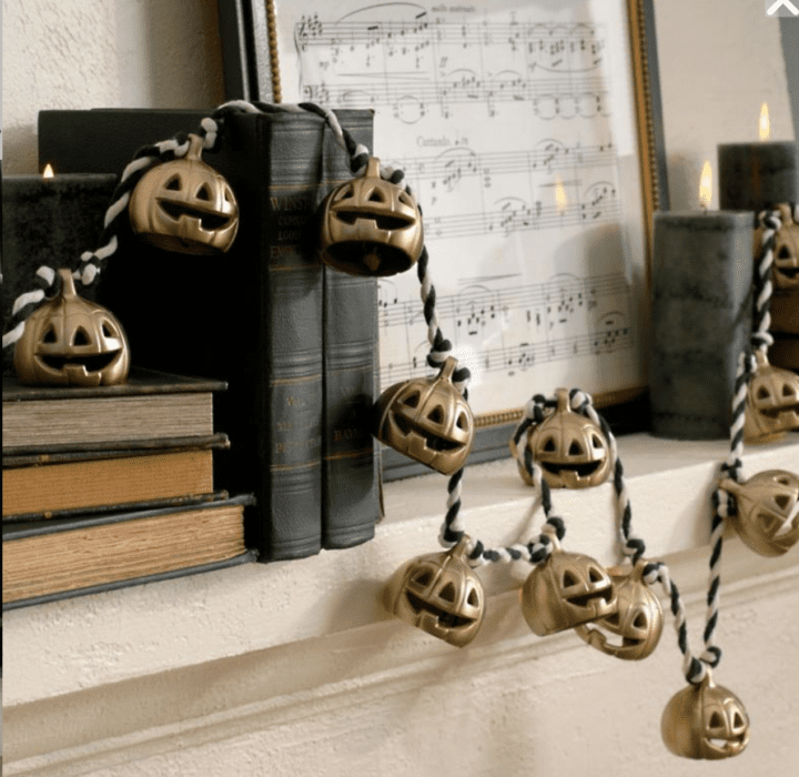 Grandin Road Pumpkin Bell Garland