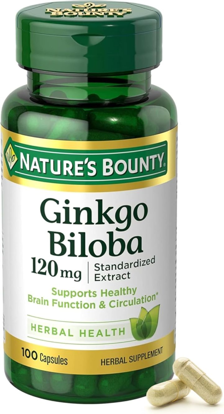 Nature's Bounty Ginkgo Biloba Capsules mg Memory Support Supplement Supports Brain Function and Mental Alertness Capsules