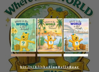 Eli the Flag Belly Bear by Kristen Marotte