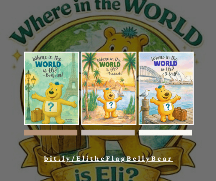 Eli the Flag Belly Bear by Kristen Marotte